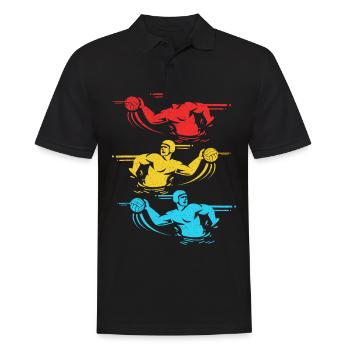 Wasserball - Männer Poloshirt - Schwarz - Vorne - Kai (181cm)
