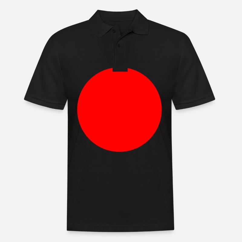 roter Kreis - Männer Poloshirt - Schwarz