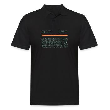 Vintage Modular Synthesizer - Analog DIY Synth - Men's Polo Shirt - black - Front - Kai (181cm)