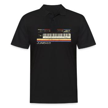 Vintage Juno60 Synthétiseur Schématique - Analogique - Polo Homme - noir - Devant - Kai (181cm)
