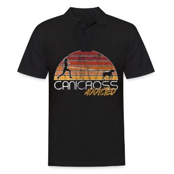 Canicross | Hundesport Fitness Joggen Geschenk - Männer Poloshirt - Schwarz - Vorne - Kai (181cm)