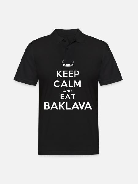 Keep Calm and Eat Baklava Gift - Men's Polo Shirt - black