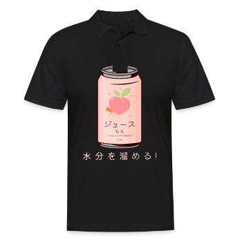 Japan Peach Soft Drink Aesthetic Kawaii Gift - Men's Polo Shirt - black - Front - Kai (181cm)