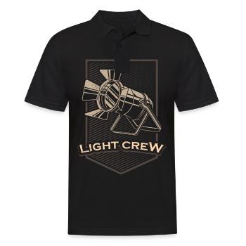 LIGHT CREW Retro Licht Lichttechniker Geschenk - Männer Poloshirt - Schwarz - Vorne - Kai (181cm)