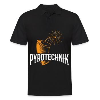 PYROTECHNIK PYRO Feuerwerk Neujahr Pyrotechniker - Männer Poloshirt - Schwarz - Vorne - Kai (181cm)