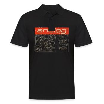 Synthesizer Analog Synth - Techno Attack Vintage - Men's Polo Shirt - black - Front - Kai (181cm)
