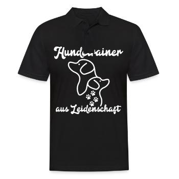 Hundetrainer aus Leidenschaft - Männer Poloshirt - Schwarz - Vorne - Kai (181cm)