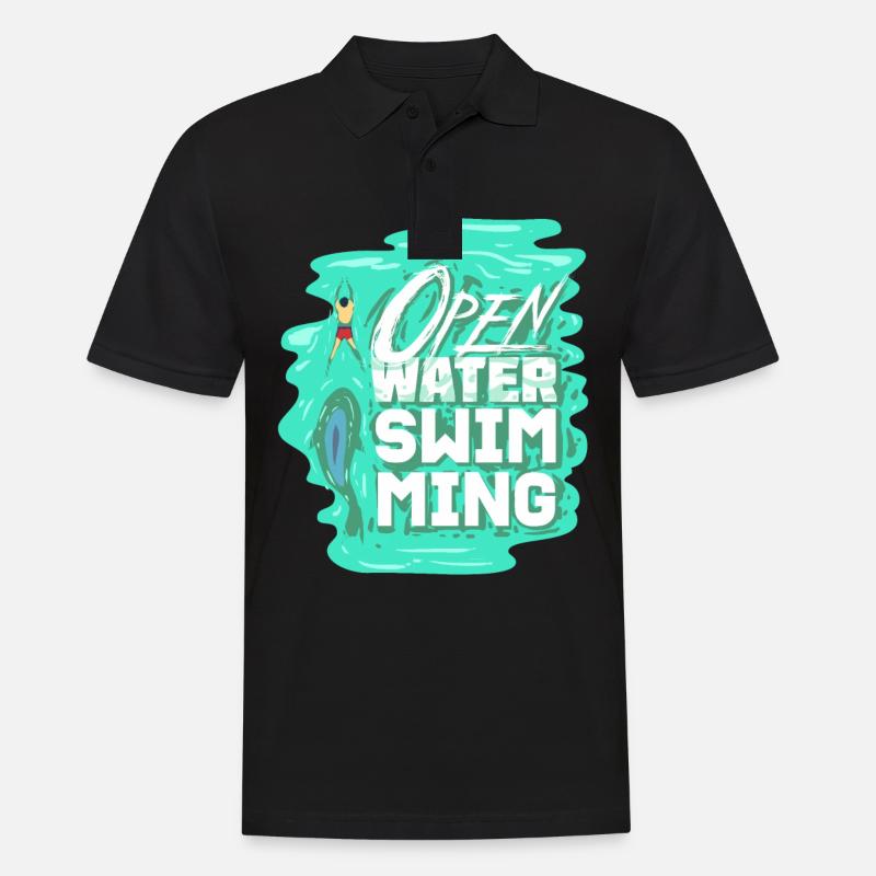 Open Water Swimming - Männer Poloshirt - Schwarz