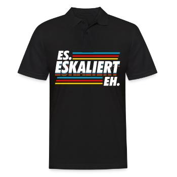 Lustig Es eskaliert eh Partyurlaub Saufen Geschenk - Männer Poloshirt - Schwarz - Vorne - Kai (181cm)