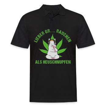 Spruch Kiffer - Männer Poloshirt - Schwarz - Vorne - Kai (181cm)