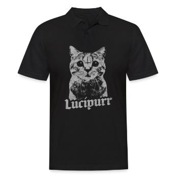 Lucifer Occult Satanic Cat Lucipurr Antichrist - Men's Polo Shirt - black - Front - Kai (181cm)