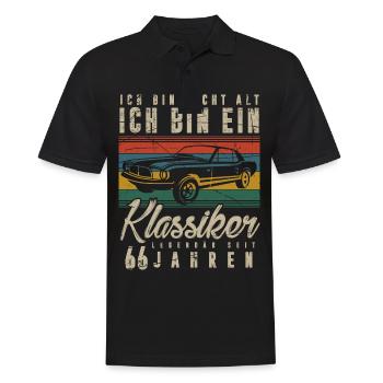 Ich bin nicht alt, ich bin ein Klassiker 66 Jahre - Männer Poloshirt - Schwarz - Vorne - Kai (181cm)