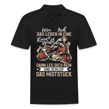 Lustig Motorrad Bike Geschenk Spruch Sarkastisch - Männer Poloshirt - Schwarz - Vorne - Kai (181cm)