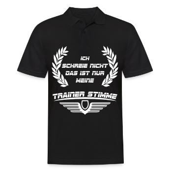 Ich schreie nicht ,das ist nur meine Trainerstimme - Männer Poloshirt - Schwarz - Vorne - Kai (181cm)
