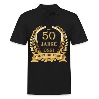 50 Geburtstag , 50 Jahre Ossi, DDR Legende - Männer Poloshirt - Schwarz - Vorne - Kai (181cm)