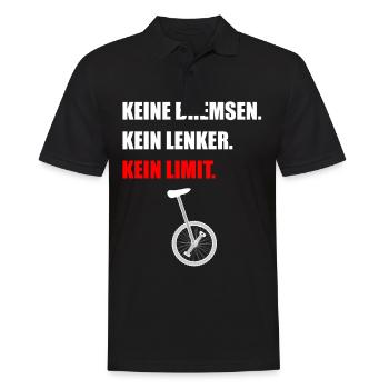 Spruch Einrad fahren - Männer Poloshirt - Schwarz - Vorne - Kai (181cm)