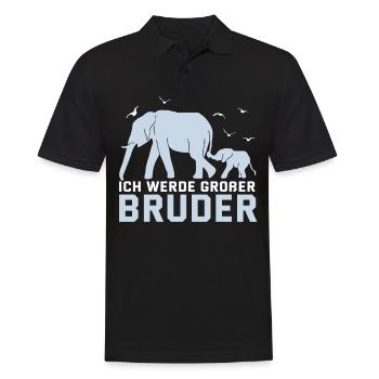 Lustig Elefant Bruder Baby Geschwister Geschenk - Männer Poloshirt - Schwarz - Vorne - Kai (181cm)