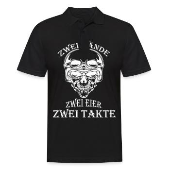 Zwei Hände, Zwei Eier, zwei Takte Rocker Totenkopf - Männer Poloshirt - Schwarz - Vorne - Kai (181cm)