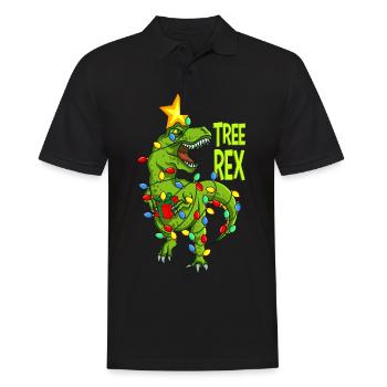 TREE REX DINO Christmas Ugly Christmas Gift - Men's Polo Shirt - black - Front - Kai (181cm)