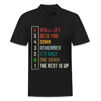 When life gets you down - Biker Motorcycle Vintage - Men's Polo Shirt - black - Front - Kai (181cm)