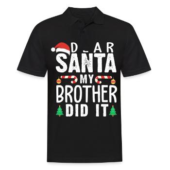 Dear Santa, my brother did it. Xmas saying - Men's Polo Shirt - black - Front - Kai (181cm)