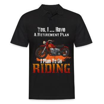 Idée de retraite moto moto loisir conduite cyclomoteur - Polo Homme - noir - Devant - Kai (181cm)
