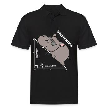 Hypotenuse Hippo Nilpferd Mathe Geometrie - Männer Poloshirt - Schwarz - Vorne - Kai (181cm)