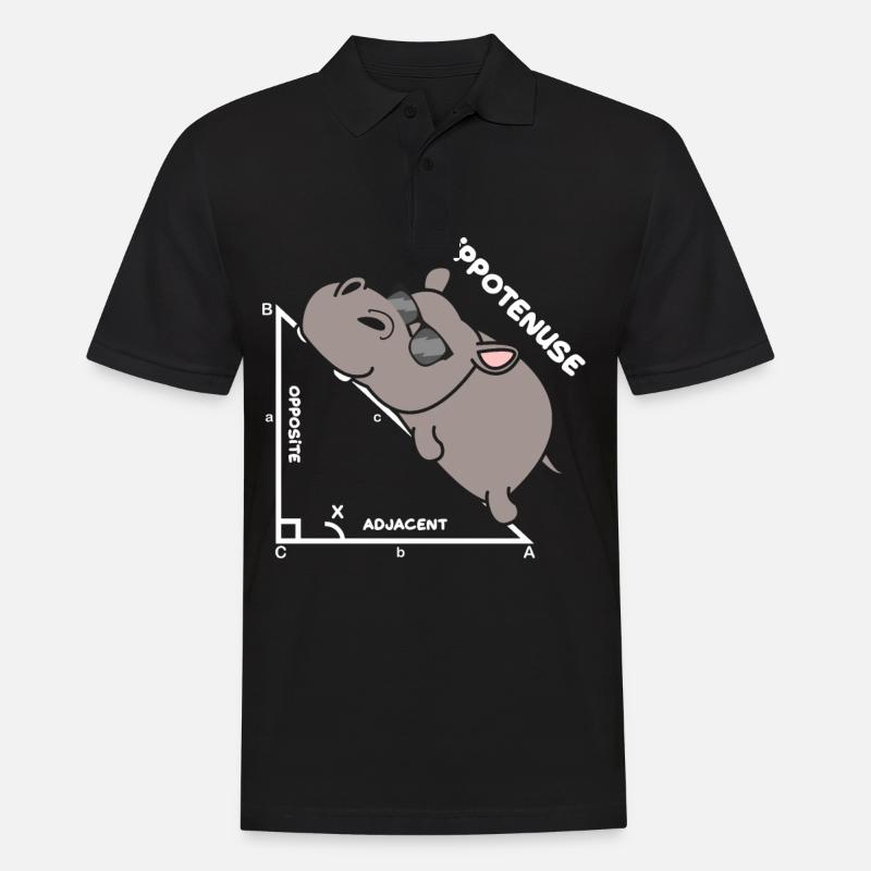 Hypotenuse Hippo Nilpferd Mathe Geometrie - Männer Poloshirt - Schwarz