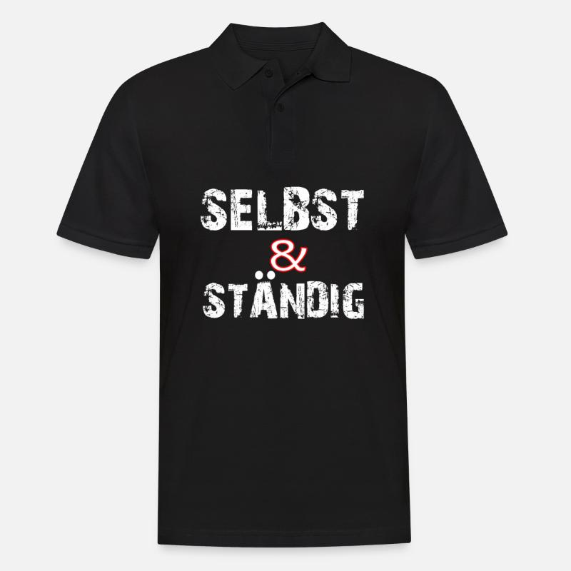 Selbstständig - Männer Poloshirt - Schwarz