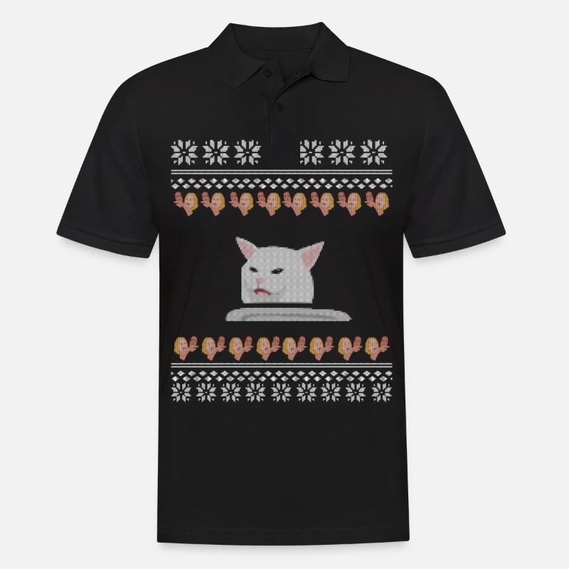 Katze Meme - Männer Poloshirt - Schwarz