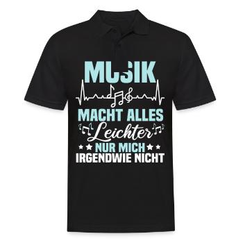 Musik Alles Leichter - Nur Mich Irgendwie Nicht - Männer Poloshirt - Schwarz - Vorne - Kai (181cm)