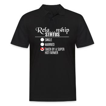 Statut de relation prise par un agriculteur super chaud - Polo Homme - noir - Devant - Kai (181cm)