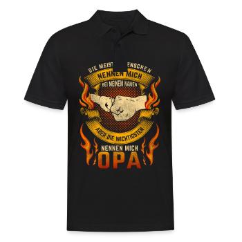 Opa Enkel Shirt Die Wichtigsten nennen mich OPA - Männer Poloshirt - Schwarz - Vorne - Kai (181cm)