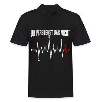 Du verstehst das nicht - Motorrad Herzschlag -Puls - Männer Poloshirt - Schwarz - Vorne - Kai (181cm)