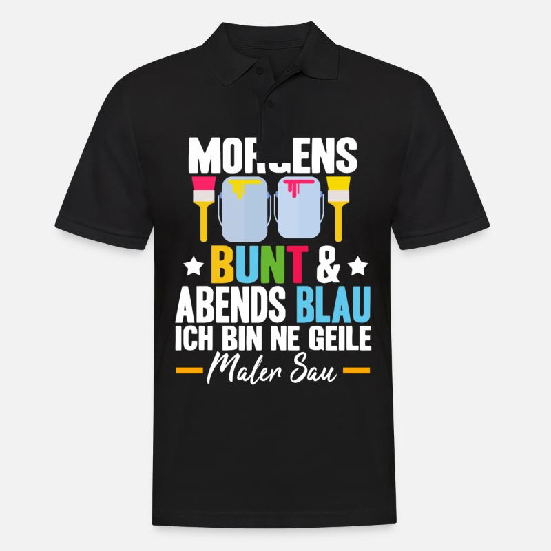 Lustig Maler Lackierer Spruch Beruf Geek Geschenke - Männer Poloshirt - Schwarz