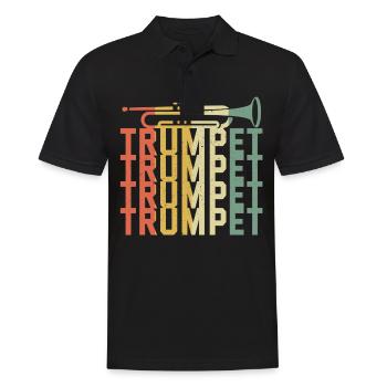 Retro Trompeter Trumpeter Geschenkidee Jazz - Männer Poloshirt - Schwarz - Vorne - Kai (181cm)