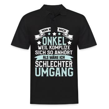 Man Nennt Mich Onkel Komplize Spruch Lustig - Männer Poloshirt - Schwarz - Vorne - Kai (181cm)