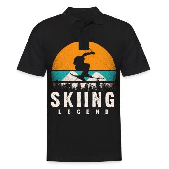 Apres Ski, Ski Legen, Ski Lehrer Outfit - Männer Poloshirt - Schwarz - Vorne - Kai (181cm)