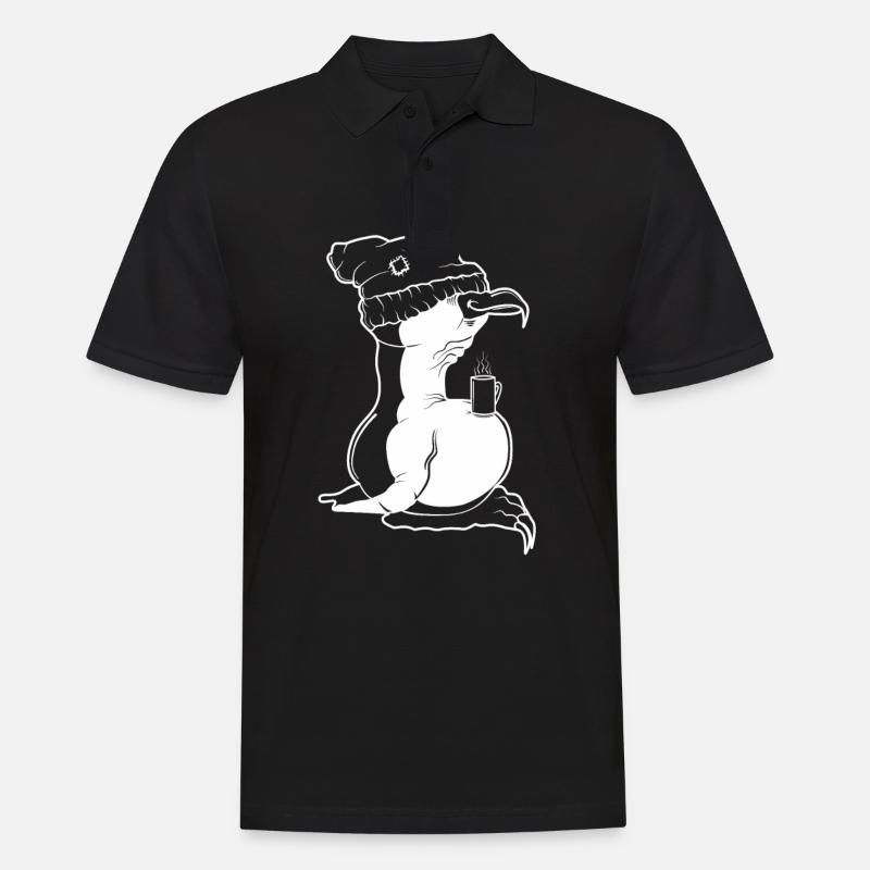 Tux Linux Pinguin Kaffee Pause Computer Freak Nerd - Männer Poloshirt - Schwarz