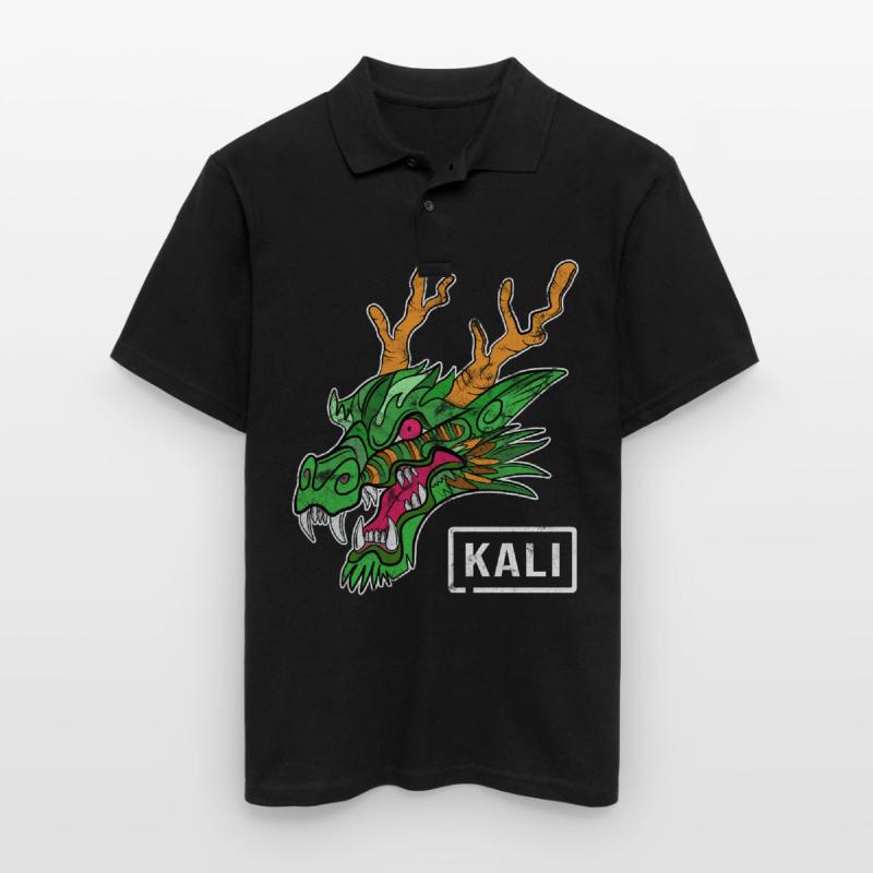 Kali Linux Computer Administrator Tux Drachen Kopf Männer Poloshirt