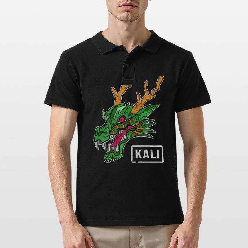 Kali Linux Computer Administrator Tux Drachen Kopf Männer Poloshirt