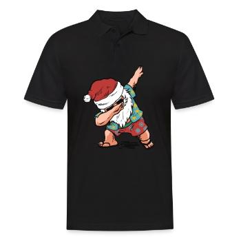 Funny Christmas present in Santa Claus - Men's Polo Shirt - black - Front - Kai (181cm)