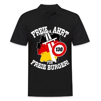 FREIE FAHRT FÜR FREIE BÜRGER Kein Tempolimit - Männer Poloshirt - Schwarz - Vorne - Kai (181cm)