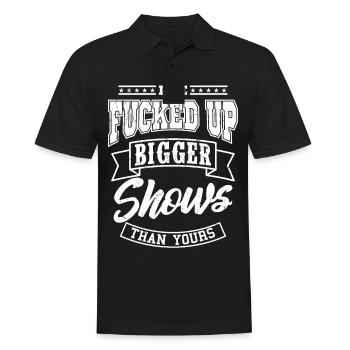 I'VE FUCKED UP SHOWS Lichttechniker Tontechniker - Männer Poloshirt - Schwarz - Vorne - Kai (181cm)