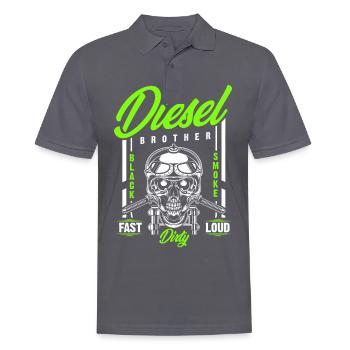 Diesel power brother, fast loud dirty biker - Men's Polo Shirt - charcoal grey - Front - Nico (186cm)