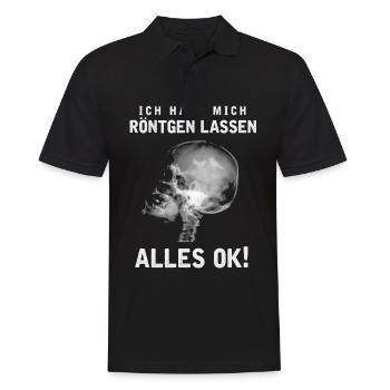 Ich habe mich Röntgen Lassen, Alles OK, Piepmatz - Männer Poloshirt - Schwarz - Vorne - Kai (181cm)