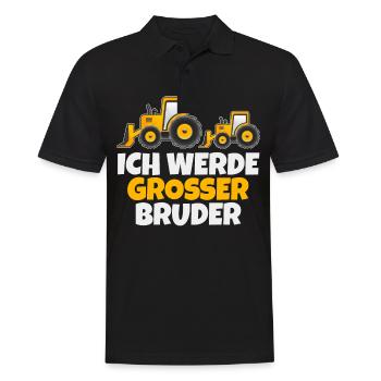 Traktor Bruder Trecker Baby Geschwister Geschenk - Männer Poloshirt - Schwarz - Vorne - Kai (181cm)