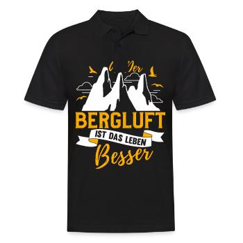 Berg Bergluft Lustig Spruch Geschenk Wandern Geek - Männer Poloshirt - Schwarz - Vorne - Kai (181cm)