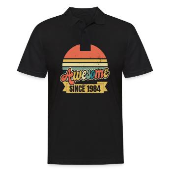 1984 Vintage Retro Awesome seit Geschenk - Männer Poloshirt - Schwarz - Vorne - Kai (181cm)
