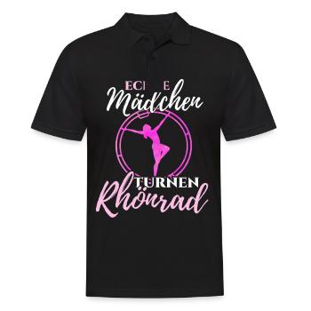 Rhönrad - Männer Poloshirt - Schwarz - Vorne - Kai (181cm)